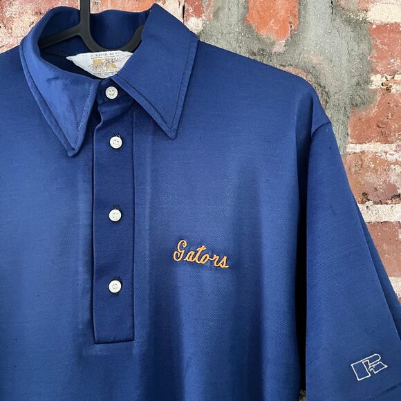 VTG 70s University of Florida Gators Russell Men's Polo Shirt M 20x25.5 - Picture 1 of 7